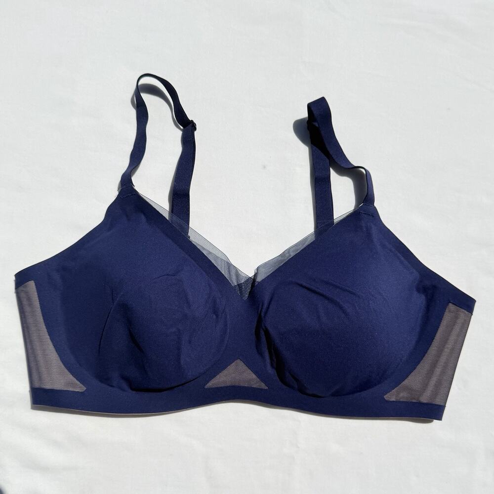 Honeylove Liftwear Crossover Bra Large 38B 38C Navy Blue